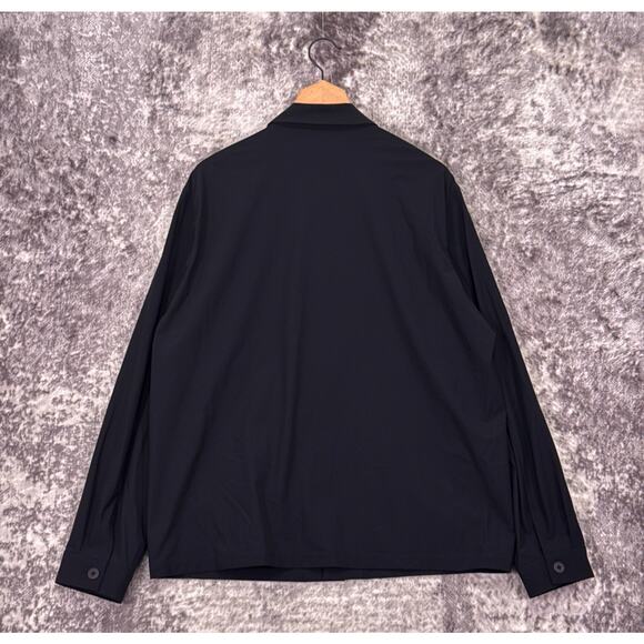 New Uniqlo Ultra Stretch Shirt Jacket Large Mens Solid Black - Picture 3 of 7